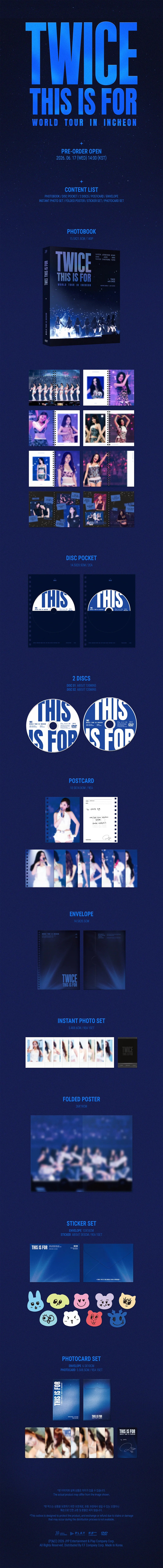 Promotional graphic for Twice's 'This is For' tour with concert images and text
