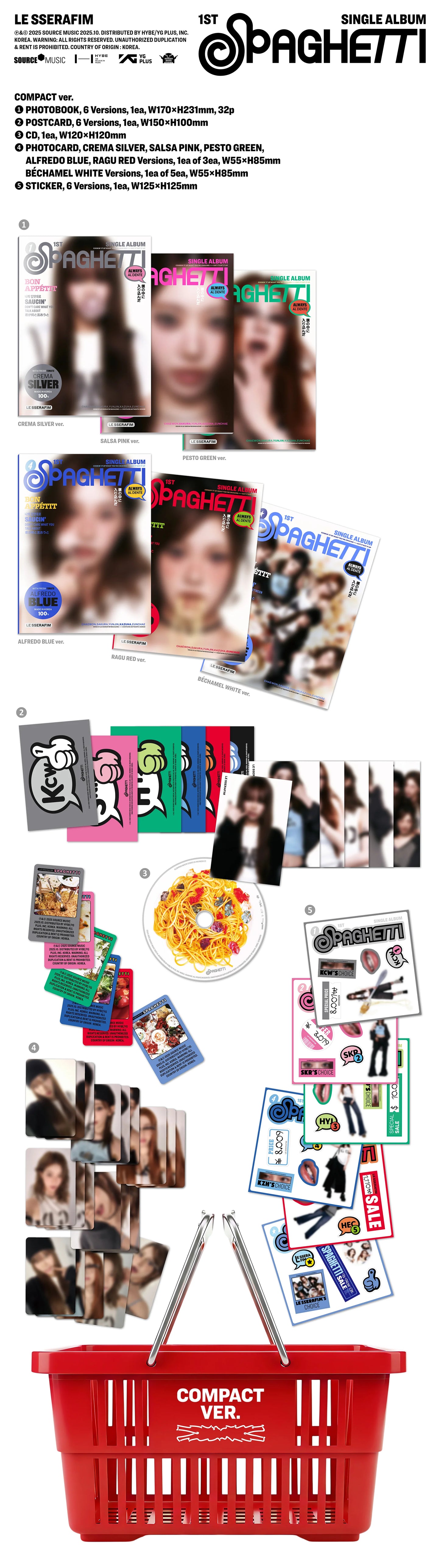 LE SSERAFIM - 1st Single Album [SPAGHETTI] COMPACT Ver.