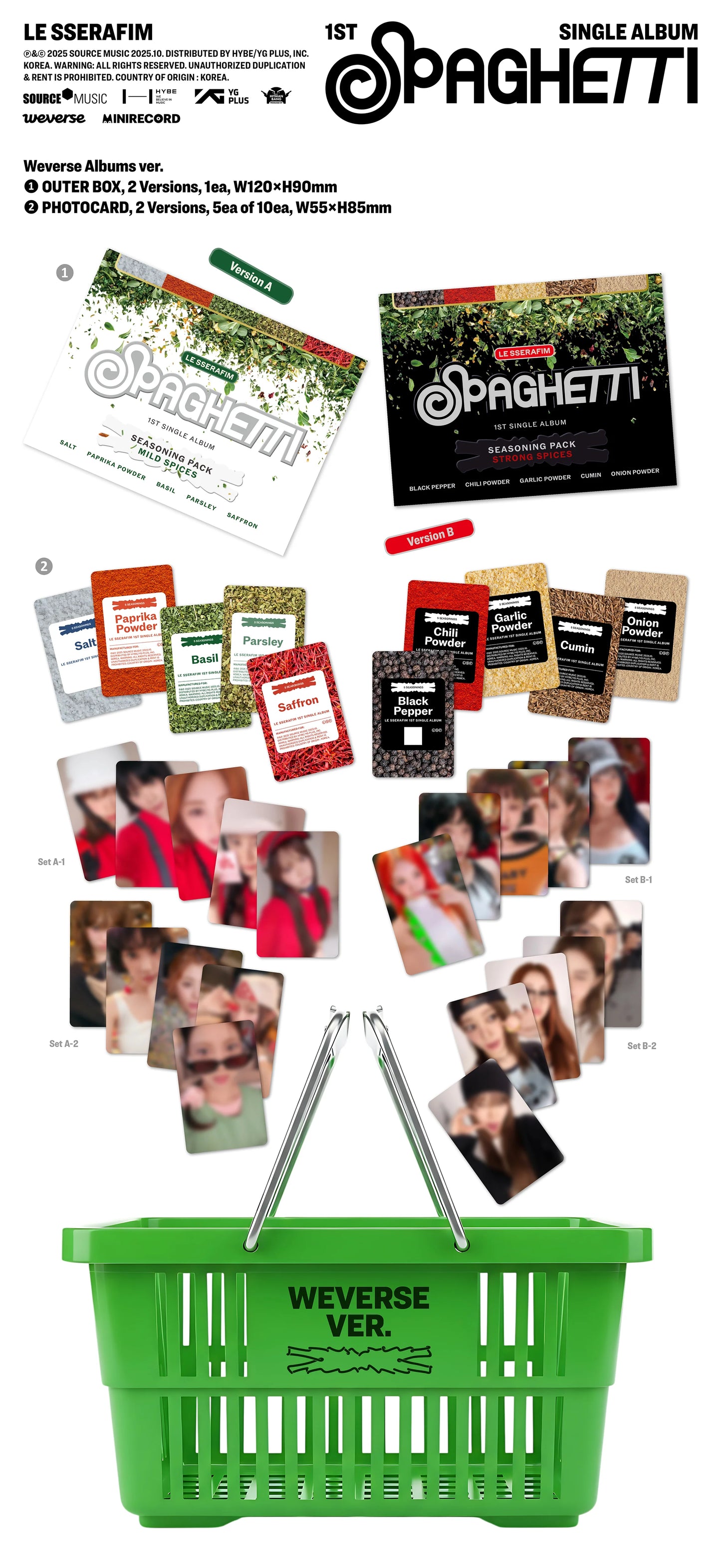 LE SSERAFIM - 1st Single Album [SPAGHETTI] Weverse Albums Ver.