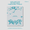 Album cover art for Alpha Drive One's 2nd Mini Album Unbreakable: BEAST, Calendar ver., featuring a light gray rectangular cover with teal abstract line art and stylized text on a light gray background.