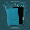 Cementic Nest ver. of Alpha Drive One's 2nd Mini Album 'Unbreakable' featuring a turquoise blue front cover and a black back cover against a dark teal textured background with stylized logo graphics.