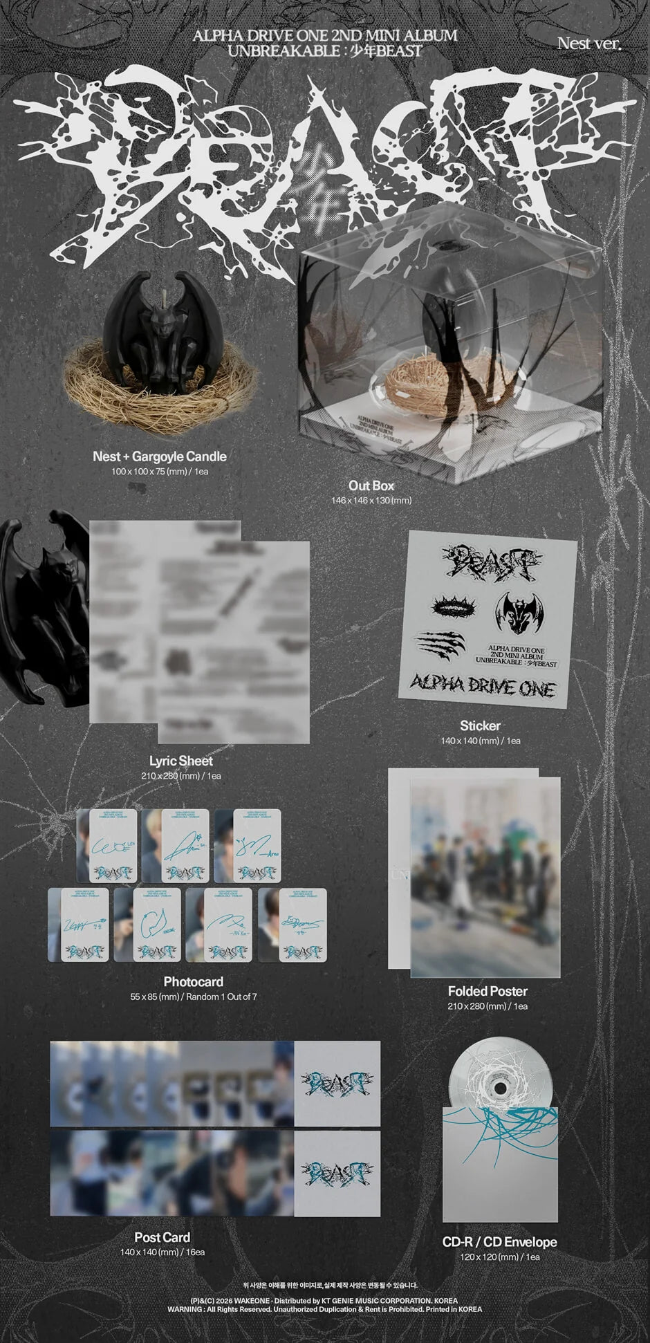 [PRE-ORDER] ALPHA DRIVE ONE - 2nd Mini Album [UNBREAKABLE : 少年BEAST] Nest Ver. (Limited Edition)