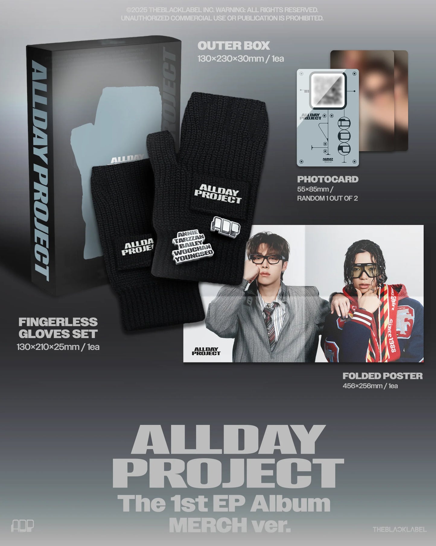 ALLDAY PROJECT - 1st EP Album [ALLDAY PROJECT] MERCH Ver. (FINGERLESS GLOVES Ver.)