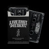 Bill Stax's Cassette tape packaging with 'Live Fast Die Skrt' branding on a black background
