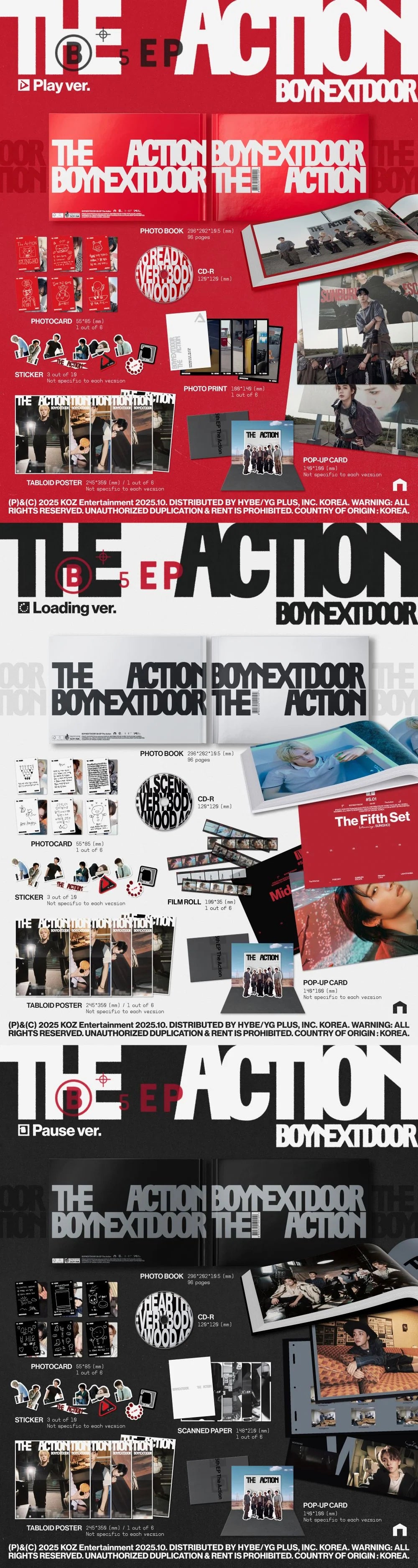 BOYNEXTDOOR - 5th EP [The Action] Standard Ver. (Random)