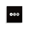 Black square with white circular design (BTS logo)