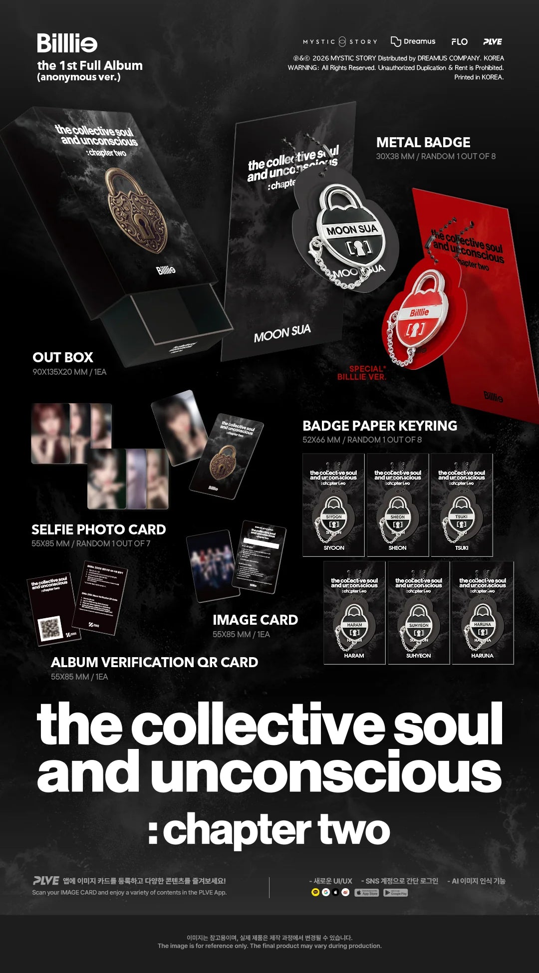 Album inclusions of Billlie's 'the collective soul and unconscious: chapter two' album with various product images and text.