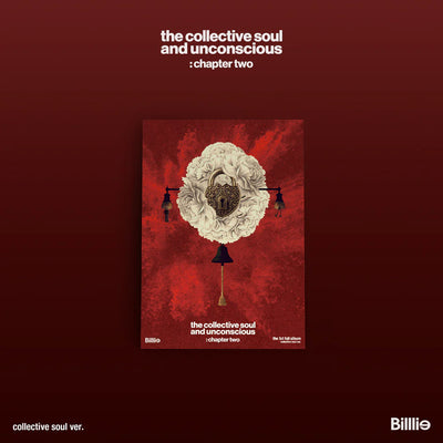 BILLIE's album cover with text 'the collective soul and unconscious: chapter two' on a red background
