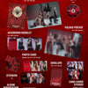Album inclusion listing for BILLIE's album, 'the collective soul and unconscious chapter two', with various items including a photo book, CD-R, accordion booklet, folded poster, photo card, envelope, stickers, album verification card, paper ornament, and postcard.