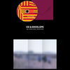 A tall promotional collage for ENHYPEN's 'the sin bliss' album featuring multiple small artwork thumbnails, text labels such as package, booklet, cd, poster, sticker set, photocard