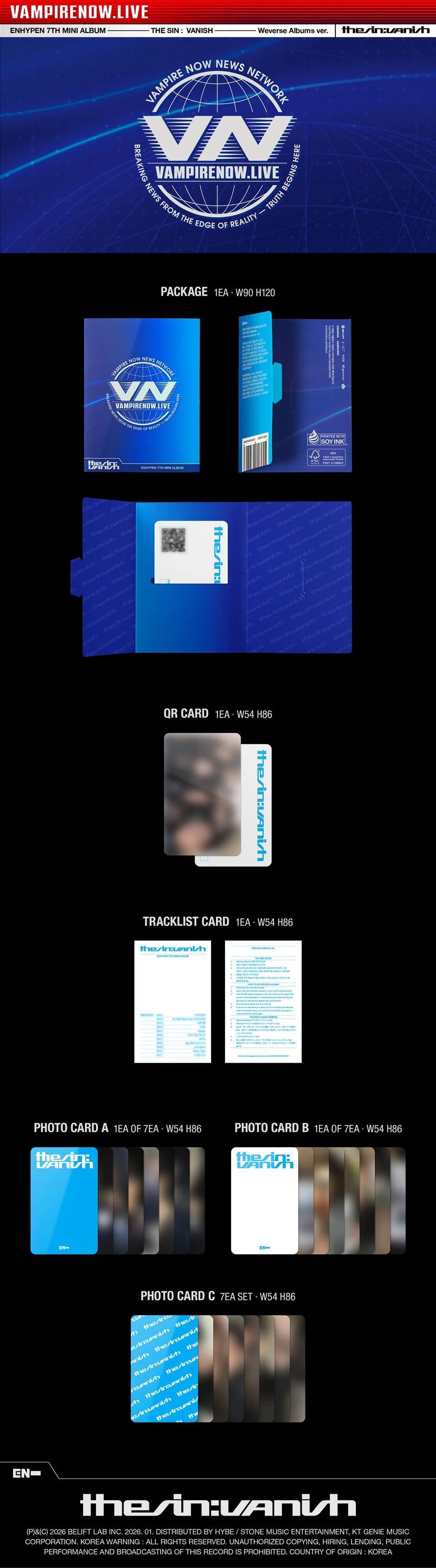 ENHYPEN - [THE SIN: VANISH] Weverse Albums Ver.