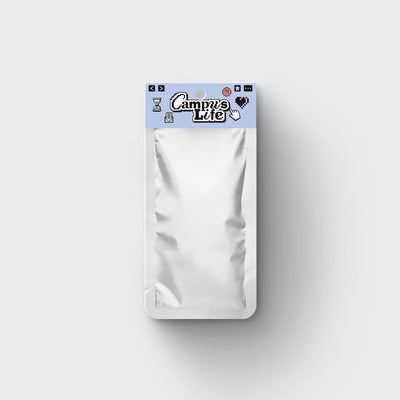 ENHYPEN's Campus Life coupon collection packaging on a gray background