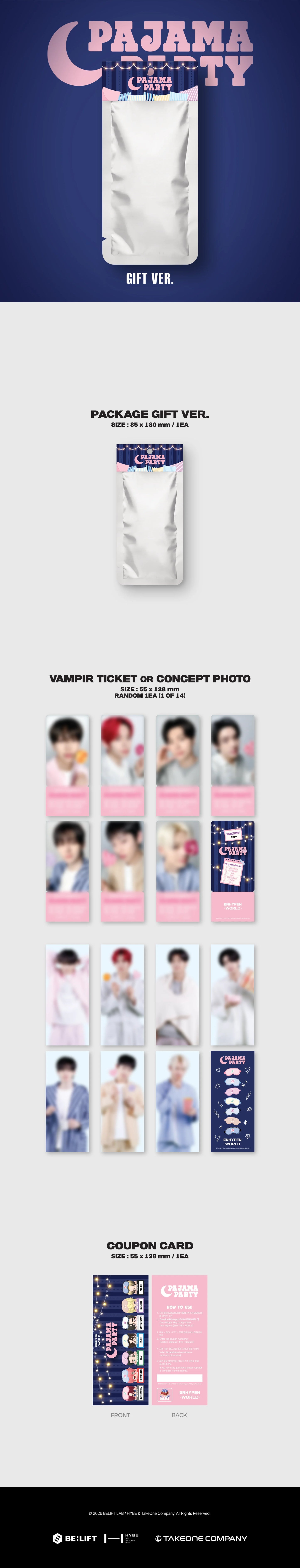 ENHYPEN - [ENHYPEN WORLD COUPON CARD COLLECTION] PAJAMA PARTY GIFT Ver.