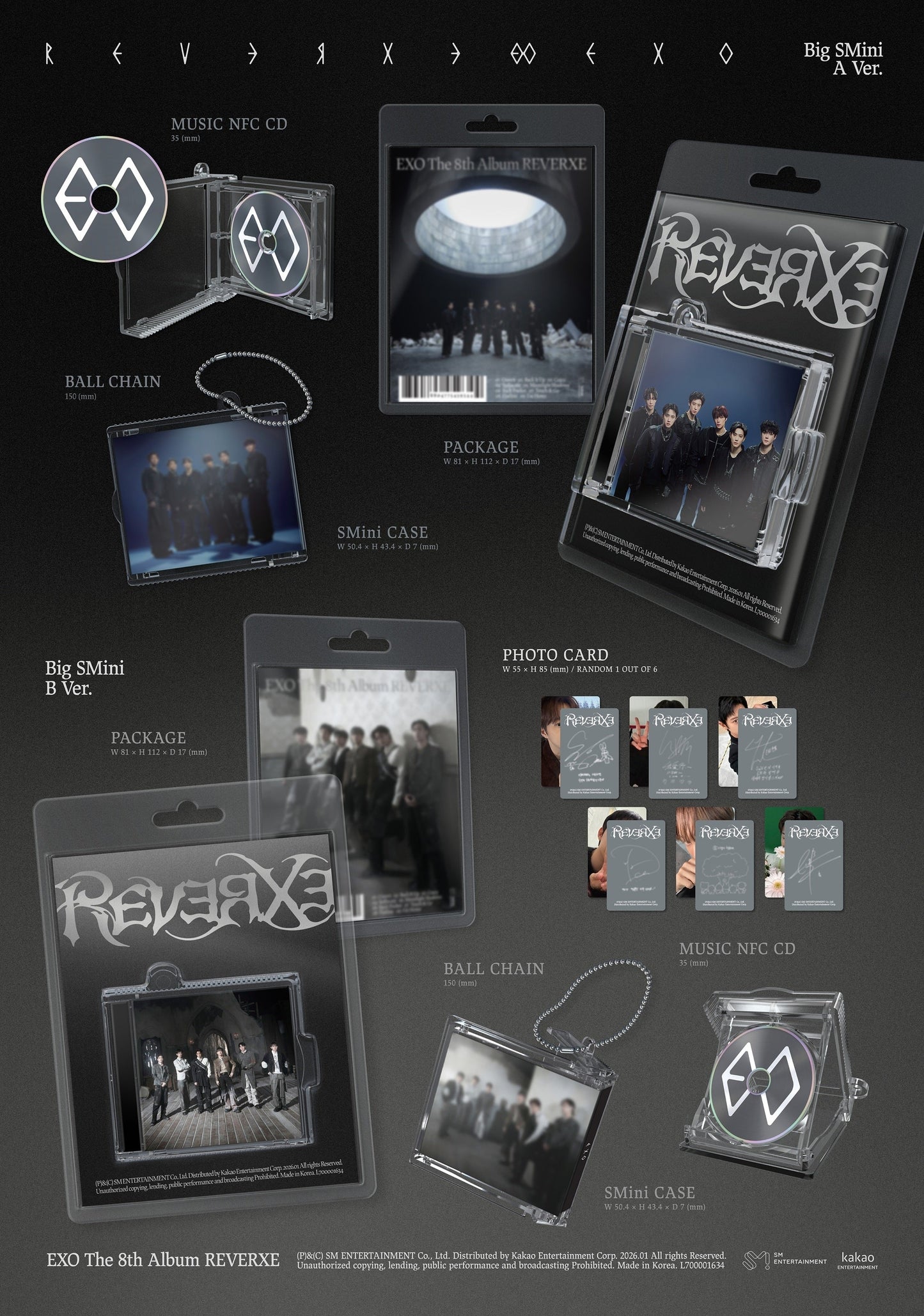 EXO - 8th Album [REVERXE] Big SMini Ver. (Smart Album) (Random)