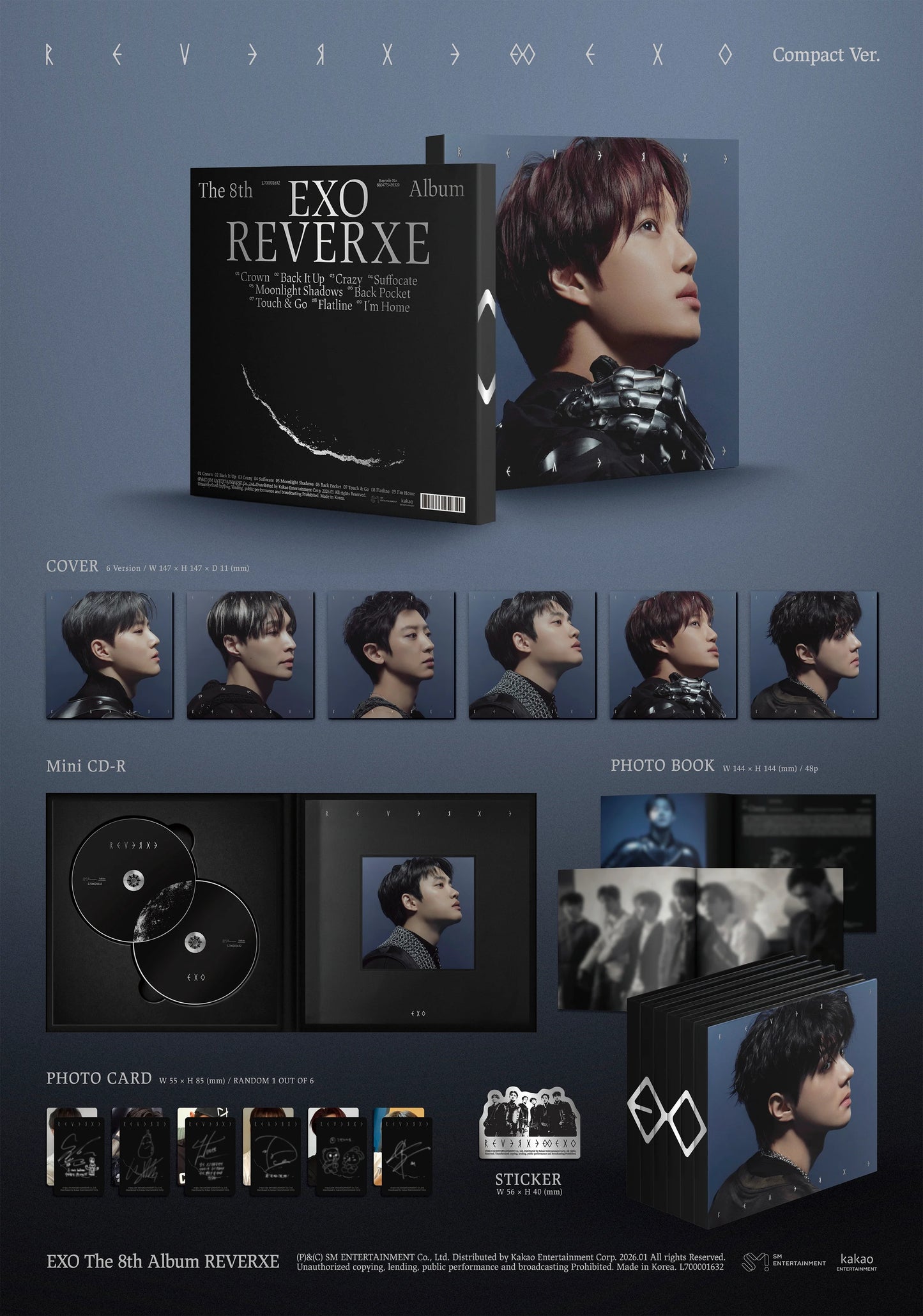 EXO - 8th Album [REVERXE] Compact Ver. (Random)