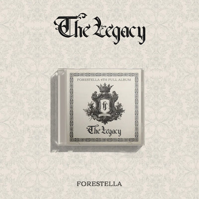 Album cover for 'The Legacy' by Forestella on a textured beige background