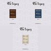 Three versions of 'The Legacy' album cover by FORESTELLA on a textured white background.