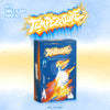HUTA's single album 'Temperature' Paper Ver. box set shown against a light blue and yellow gradient background with matching album title graphics.
