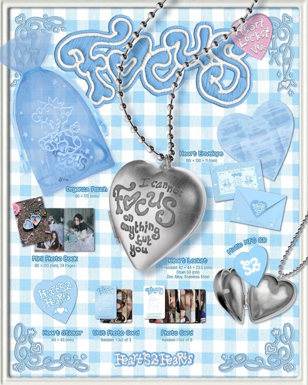 Hearts2Hearts - 1st Mini Album [FOCUS] Heart Locket Ver. (Smart Album)
