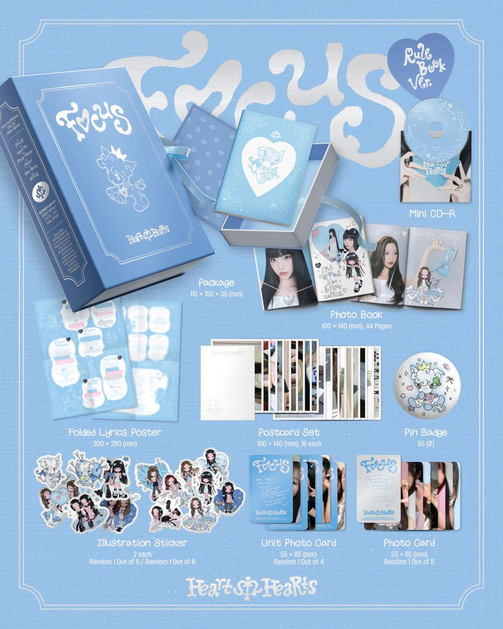 Hearts2Hearts - 1st Mini Album [FOCUS] Rule Book Ver.