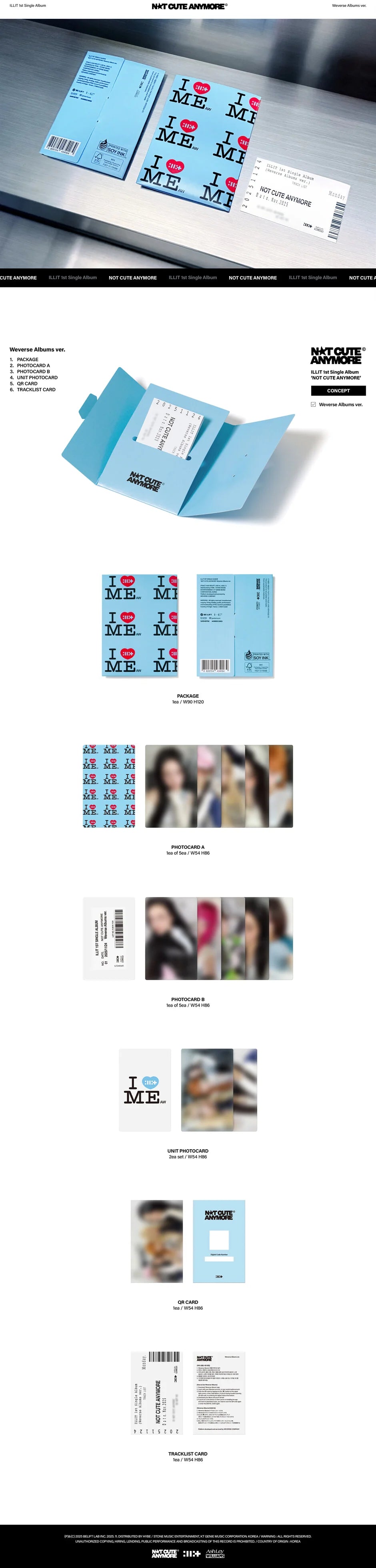 ILLIT - 1st Single Album [NOT CUTE ANYMORE] Weverse Albums Ver.)