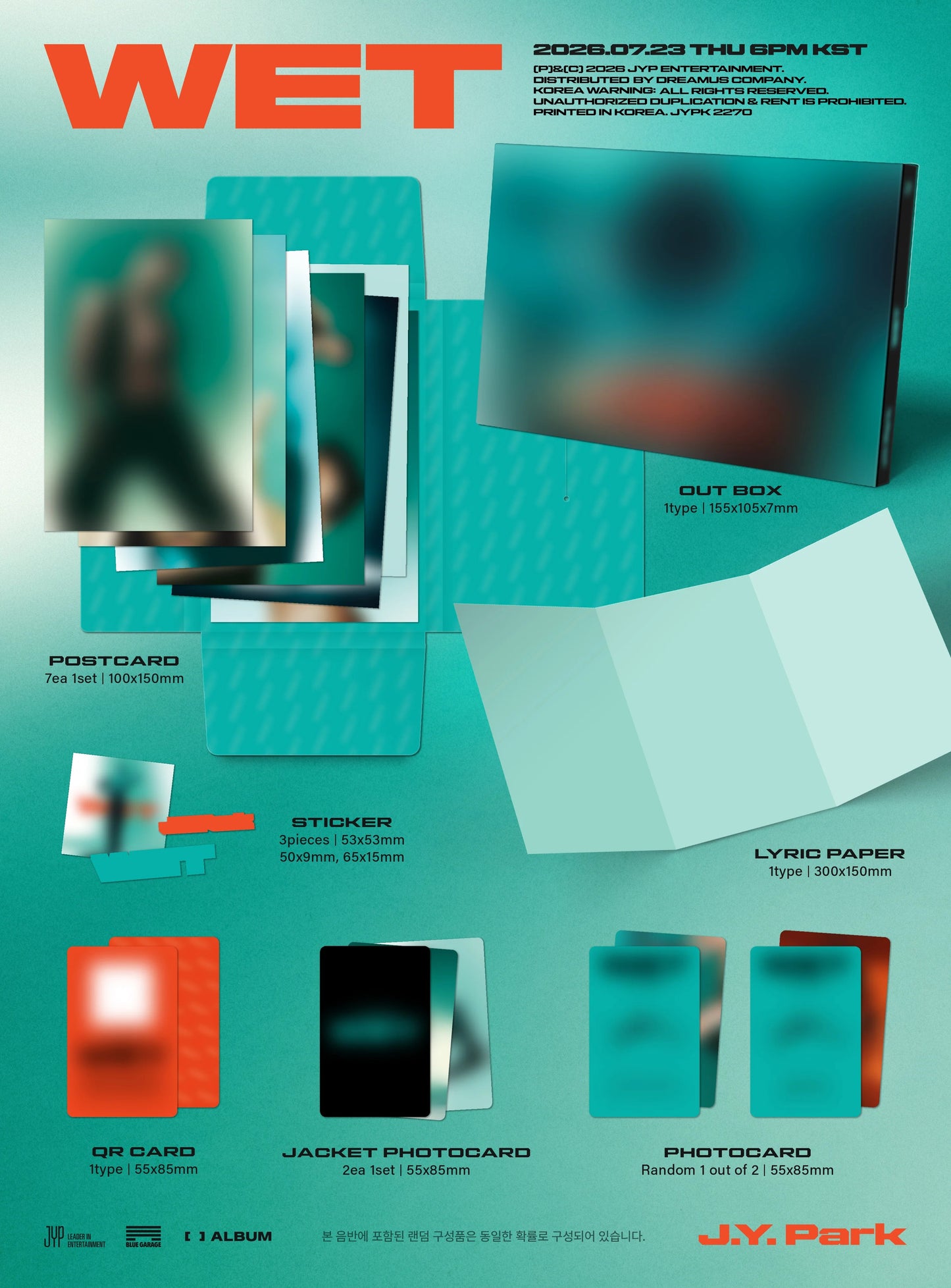 [PRE-ORDER] J.Y. Park - [WET] FANS ALBUM Ver.