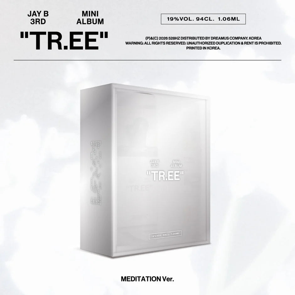 Album packaging for 'TR.EE' by Jay B on a white background
