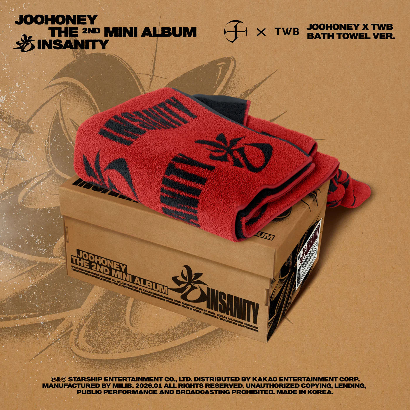 JOOHONEY - 2nd Mini Album [光 (INSANITY)] JOOHONEY X TWB BATH TOWEL Ver.