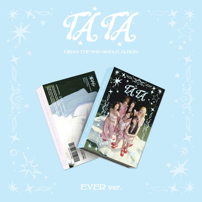 KIIRAS's 2nd single album packaging in a light blue background