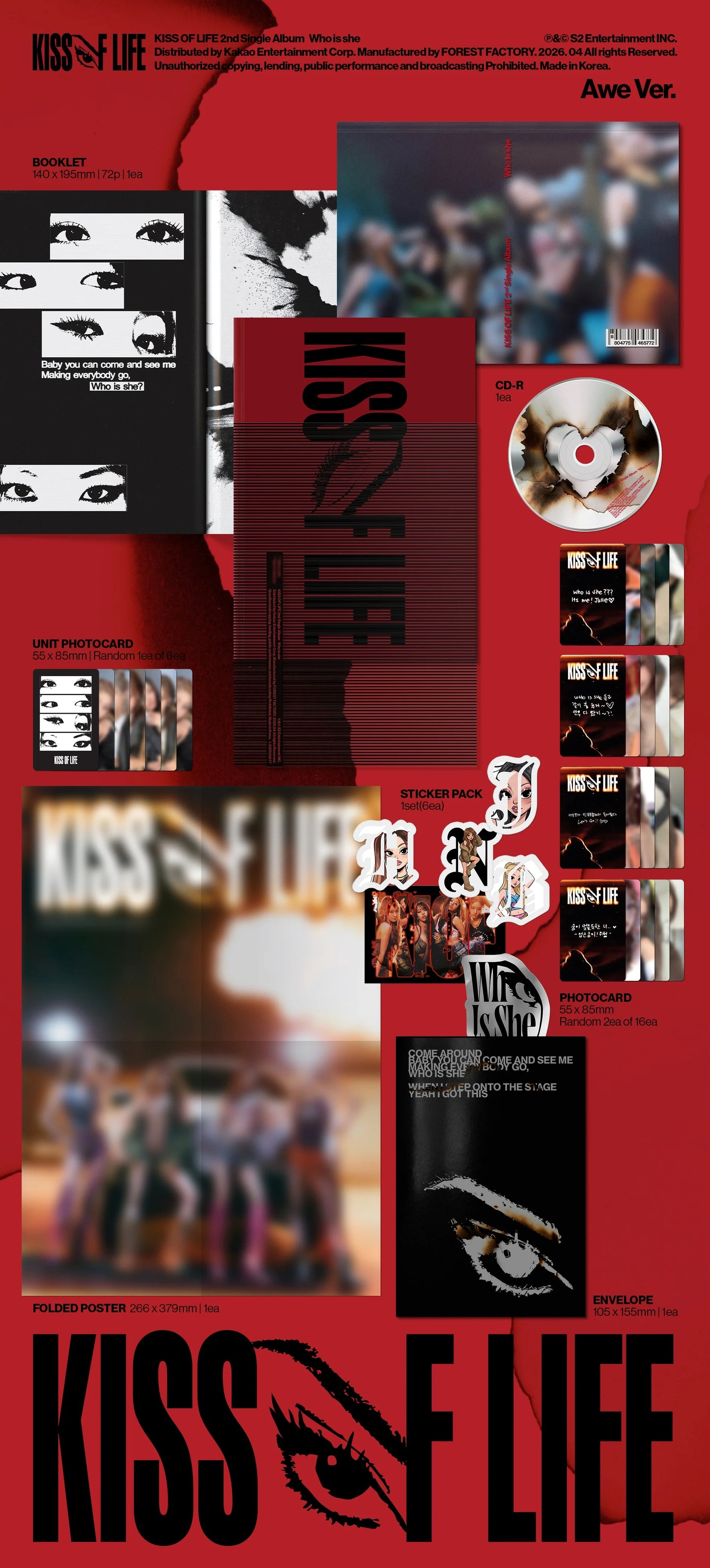 KISS OF LIFE - 2nd Single Album [Who is she] Awe Ver.