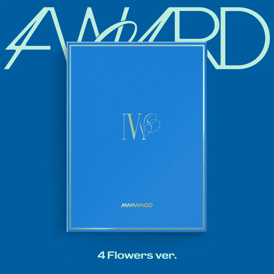 Blue album cover with 'MAMAMOO' logo on a blue background