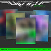 NCT 127's 7th album Jet Poster Ver. album cover art featuring overlapping translucent poster panels in a gradient color palette on a dark gray background, with the NCT 127 logo at the top.