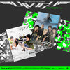NCT 127's The 7th Album BLINGY Photobook Ver. album packaging shown at an angle on a dark gray background with green and black camouflage patterns.