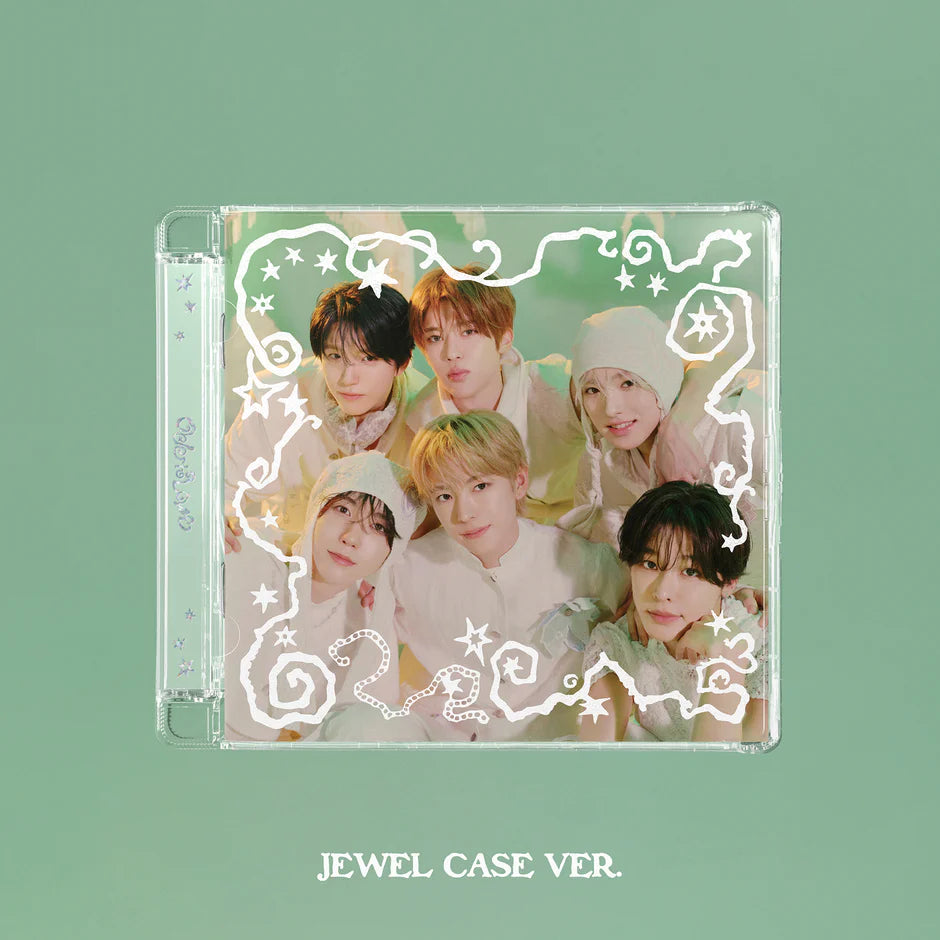 CD case with NCT Wish members' photo on green background