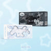 NCT Wish's Ode to Love Wichu album version - Black and white star-shaped plush with packaging on a light blue background