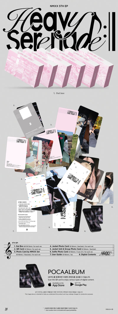 Promotional poster NMIXX's 5th ep album inclusions with various images and text.
