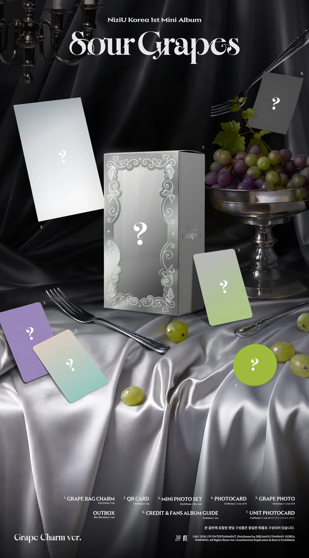 NiziU - 1st Mini Album [Sour Grapes] Grape Charm Ver.