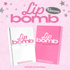 Two 'Lip bomb' packages on a pink background with stars, featuring the Rescene brand.