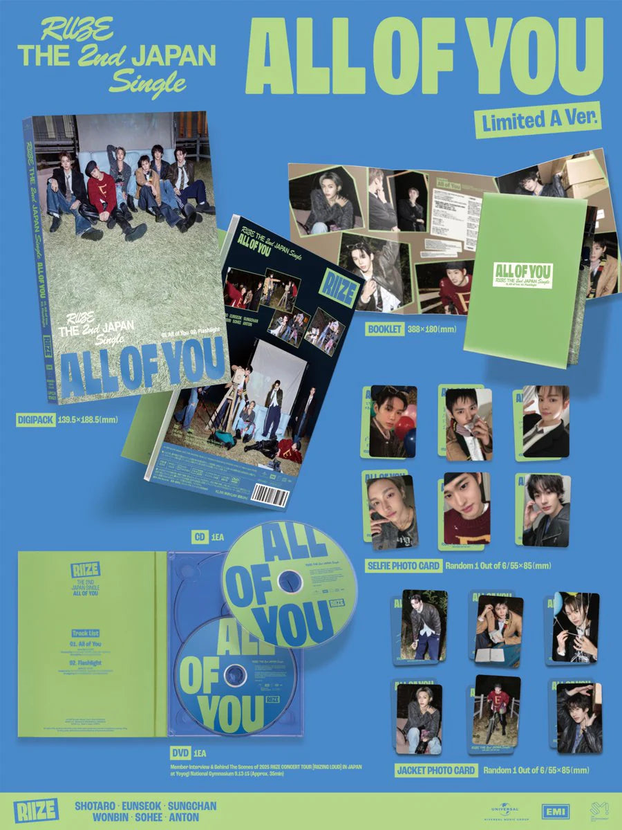 RIIZE - Japan 2nd Single Album [All of You] Limited A Ver.