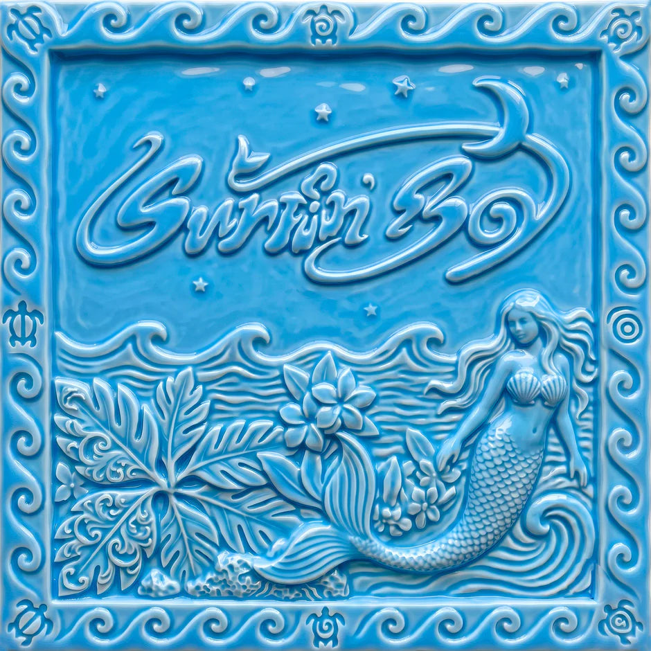 RED VELVET's album cover with a mermaid and text against a blue background