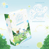 Single album packaging box for Seo Eunkwang's 'Our Youth', featuring a white box decorated with a vintage blue bicycle, green grass, and pastel star and circle graphics on a light blue background with matching decorative elements.