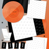 STRAY KIDS's This & That LP version inclusions such as a set of photocards and lyrics paper on a orange-gray background