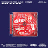 TAEYONG's album packaging with red disc and clear case on a blue background
