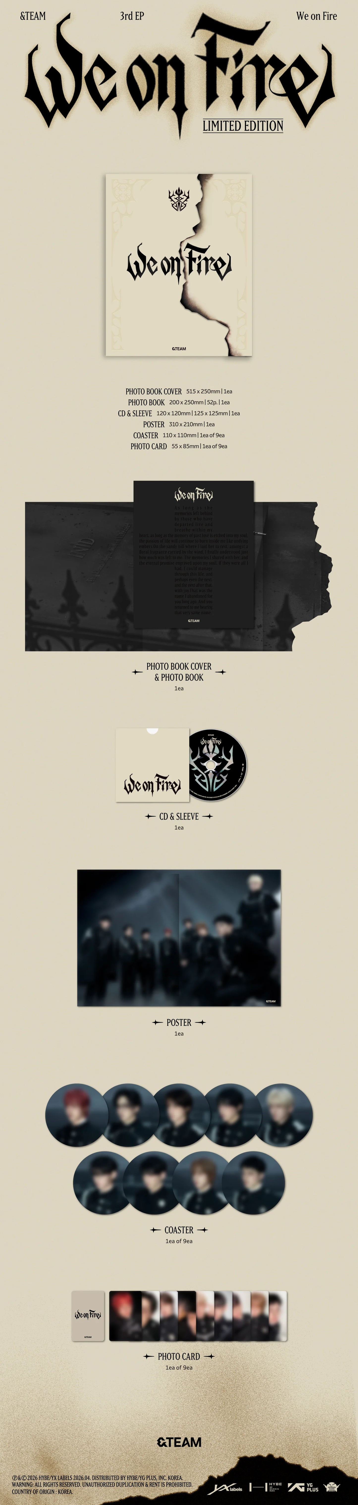 [PRE-ORDER] &TEAM - 3rd EP [We on Fire] LIMITED EDITION + POB