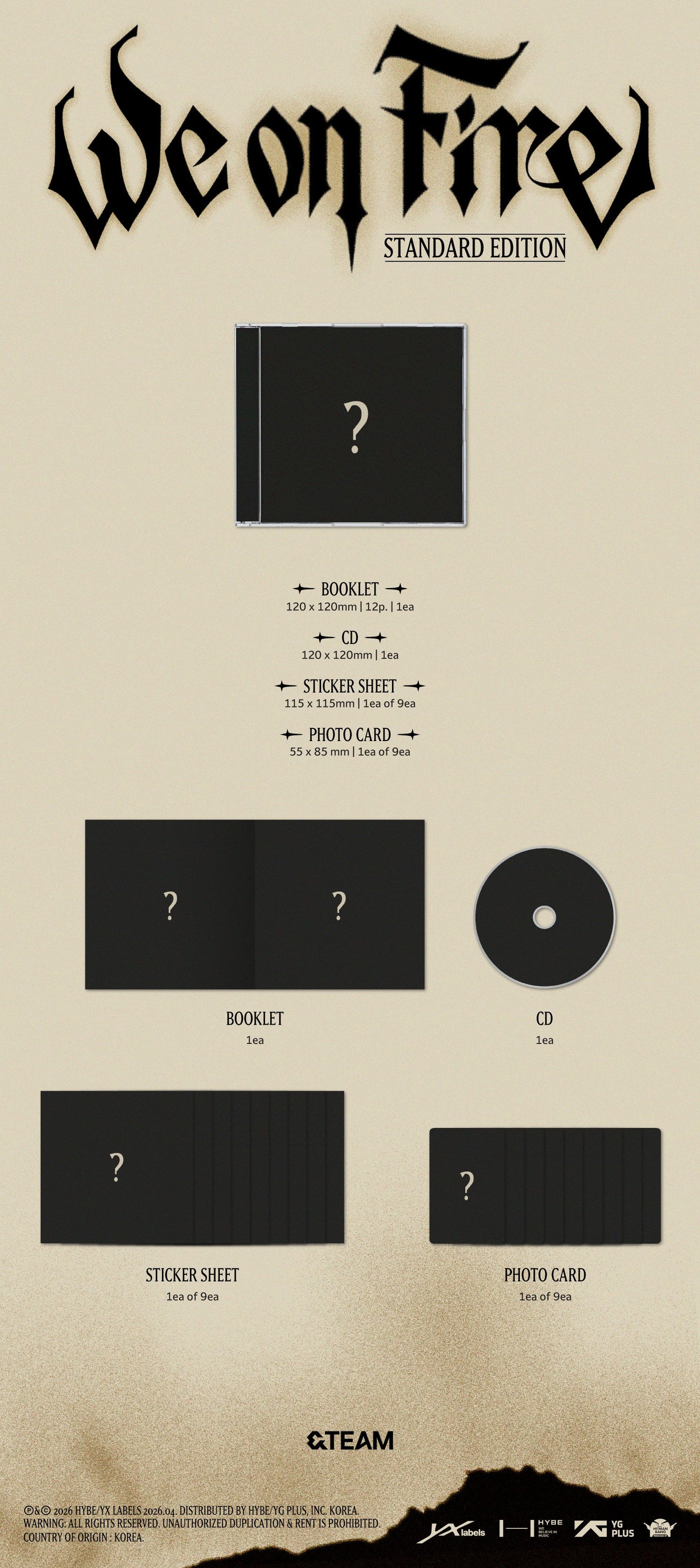[PRE-ORDER] &TEAM - 3rd EP [We on Fire] STANDARD EDITION + POB