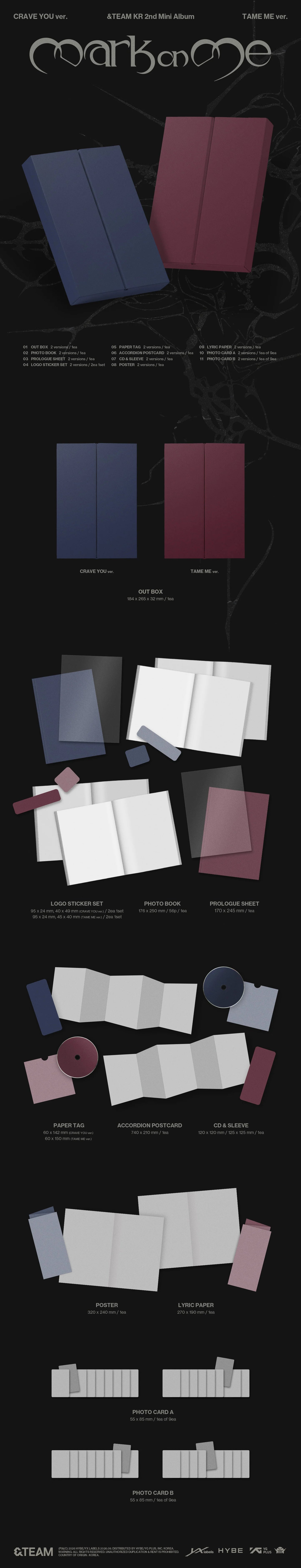 [PRE-ORDER] &TEAM - KR 2nd Mini Album [Mark on Me]