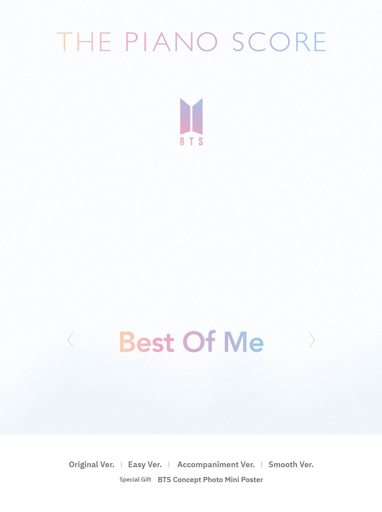 THE PIANO SCORE : BTS [Best Of Me]