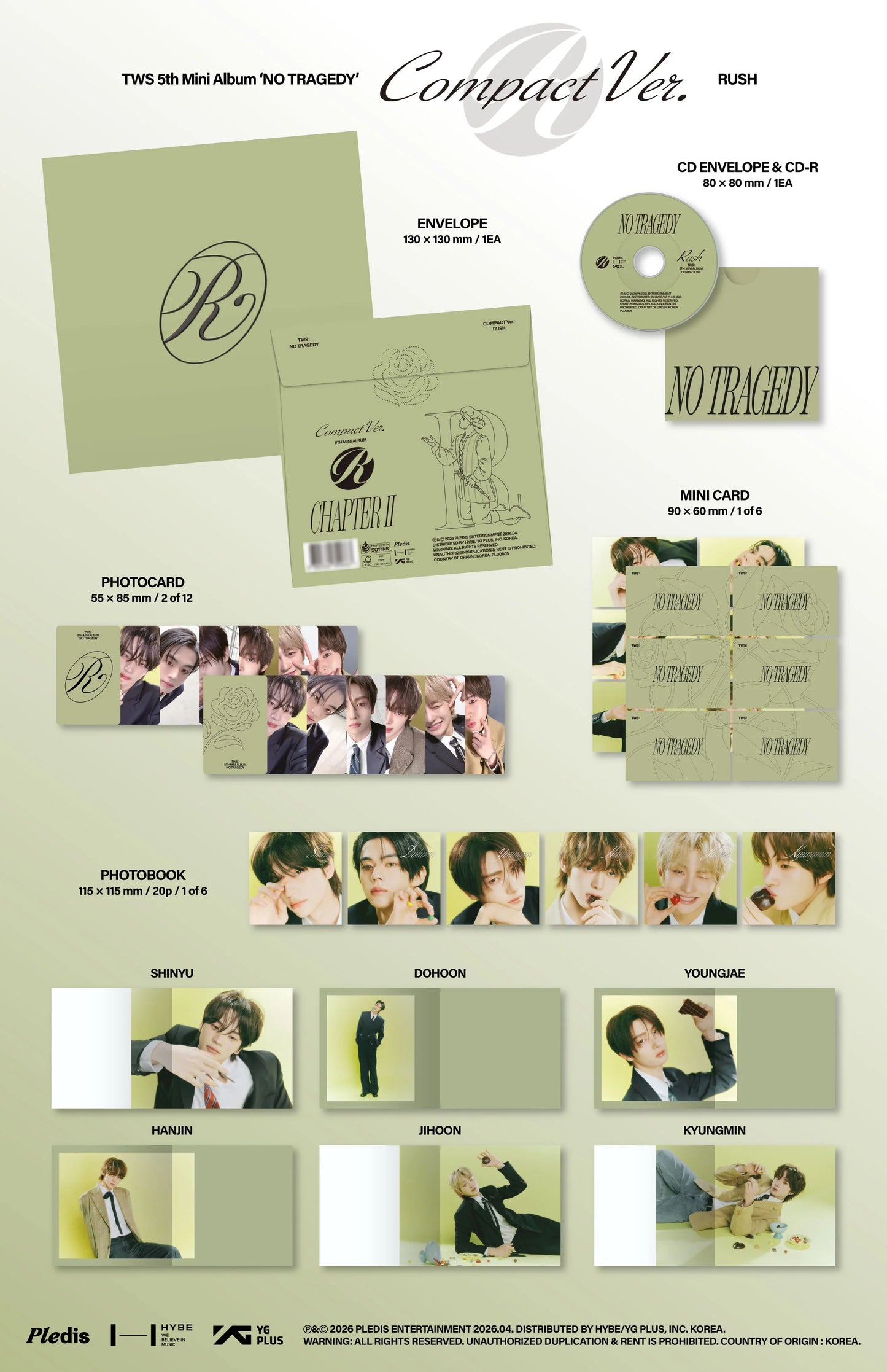 [PRE-ORDER] TWS - 5th Mini Album [NO TRAGEDY] COMPACT Ver. (RUSH) + POB