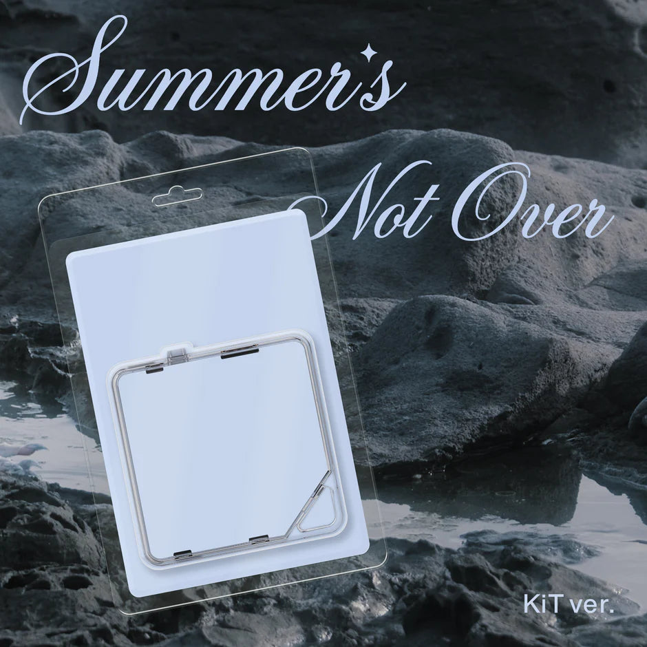 Tiffany Young's single album clear packaging with 'Summer's Not Over' text on a rocky background