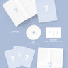 DREAMCATCHER's UAU album packaging with CD, photocards and postcards on a light blue background